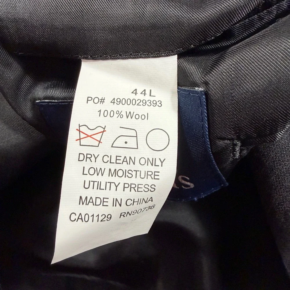Ralph Ralph Lauren Mens Pinstripe 100% Wool Suit‎ Jacket Blazer 44L NWOT